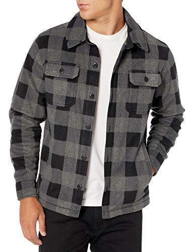 Amazon Essentials Fleece Shirt Jacket, Charcoal Amazon Essentials Fleece Shirt Jacket, Charcoal